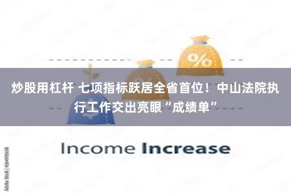 炒股用杠杆 七项指标跃居全省首位！中山法院执行工作交出亮眼“成绩单”